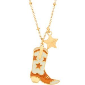 Western Cowboy Pendant Necklace - Star Print
